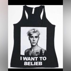 Justin Bieber I want to Belieb tank top size L
